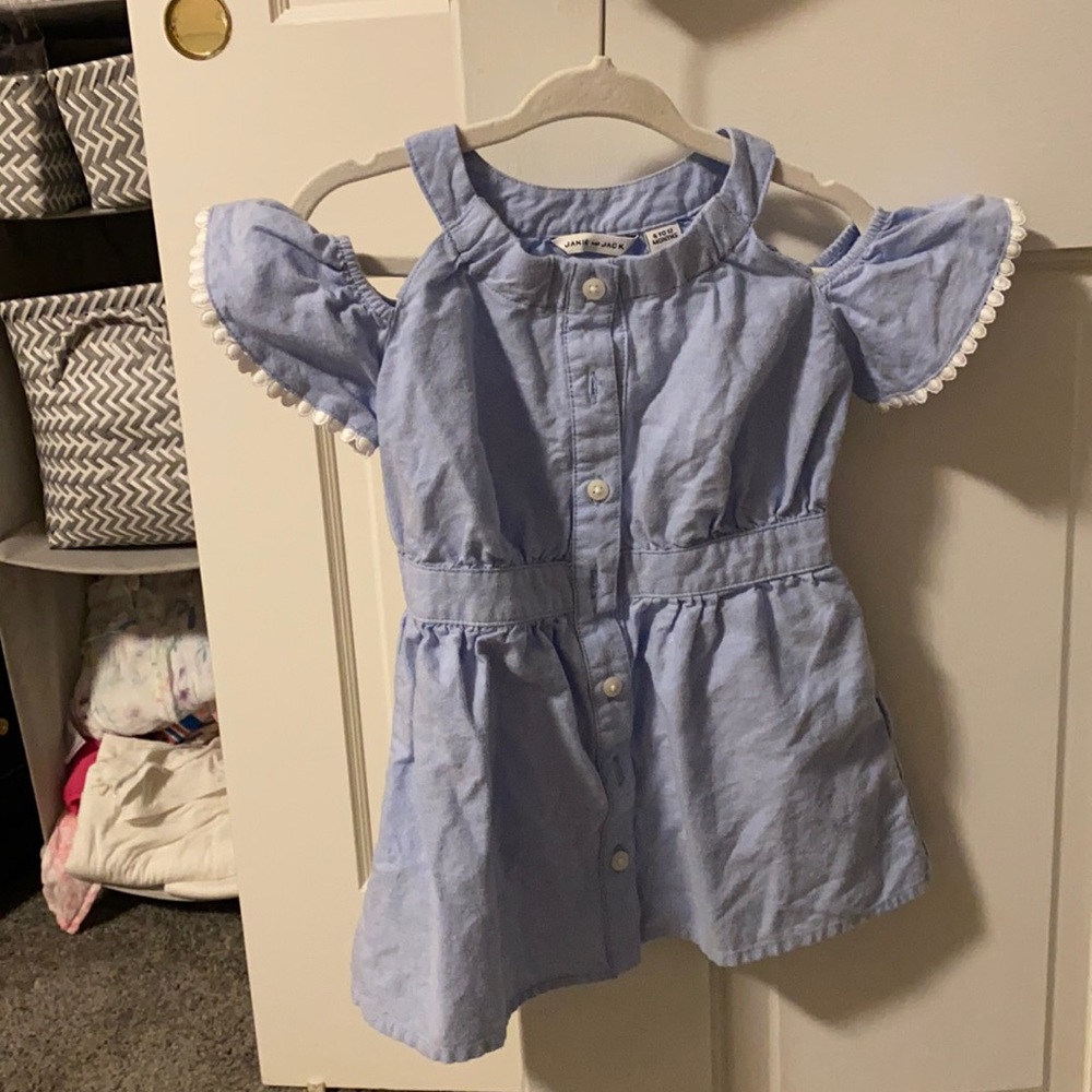 Janie and Jack blue and white dress